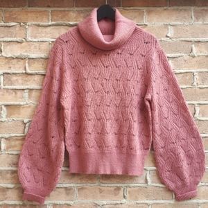RW&CO Plush Pointelle Turtleneck Sweater